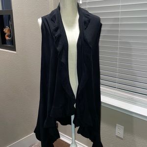 NWT Sunshine & Rodeos Black Flowy Cardigan Sweater Duster - One Size